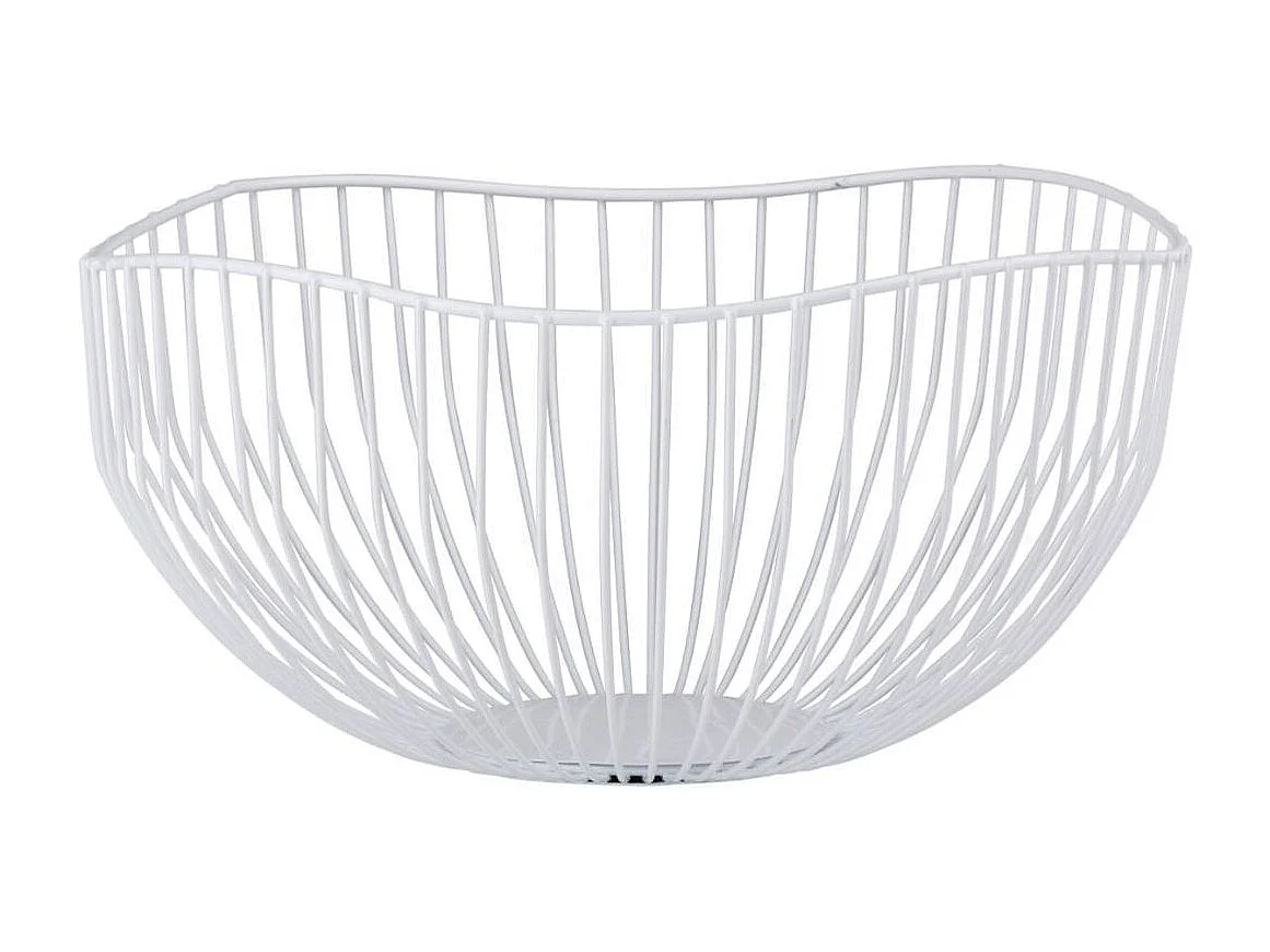 Frutero diseño redondo metálico blanco Ø26 cm