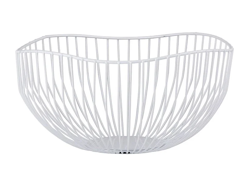 Frutero diseño redondo metálico blanco Ø26 cm