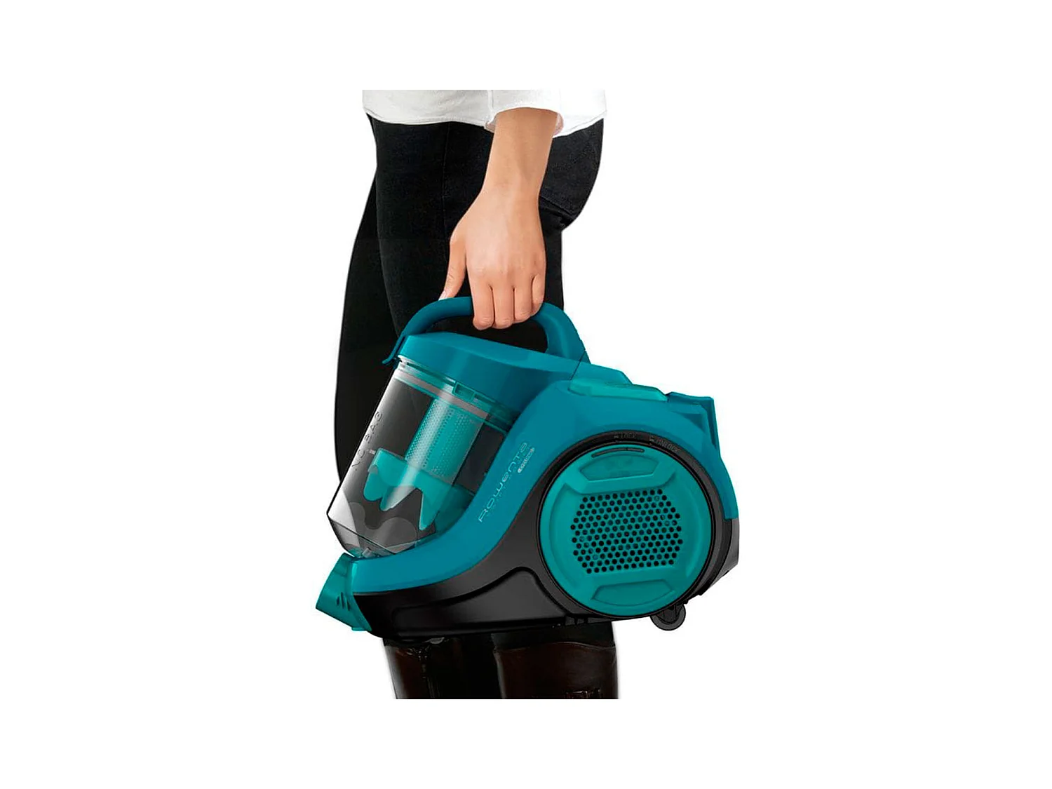 Aspirador de trineo Swift Power Cyclonic Rowenta 750W 1,2L con accesorios azul turquesa