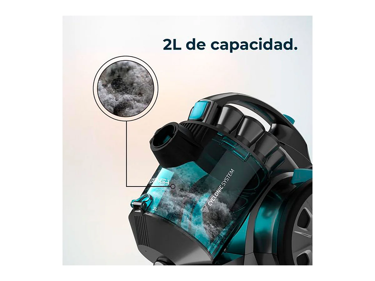 Aspirador de trineo Cecotec Conga Rockstar Multicyclonic Compact X-Treme 800W 20kPa 2L negro