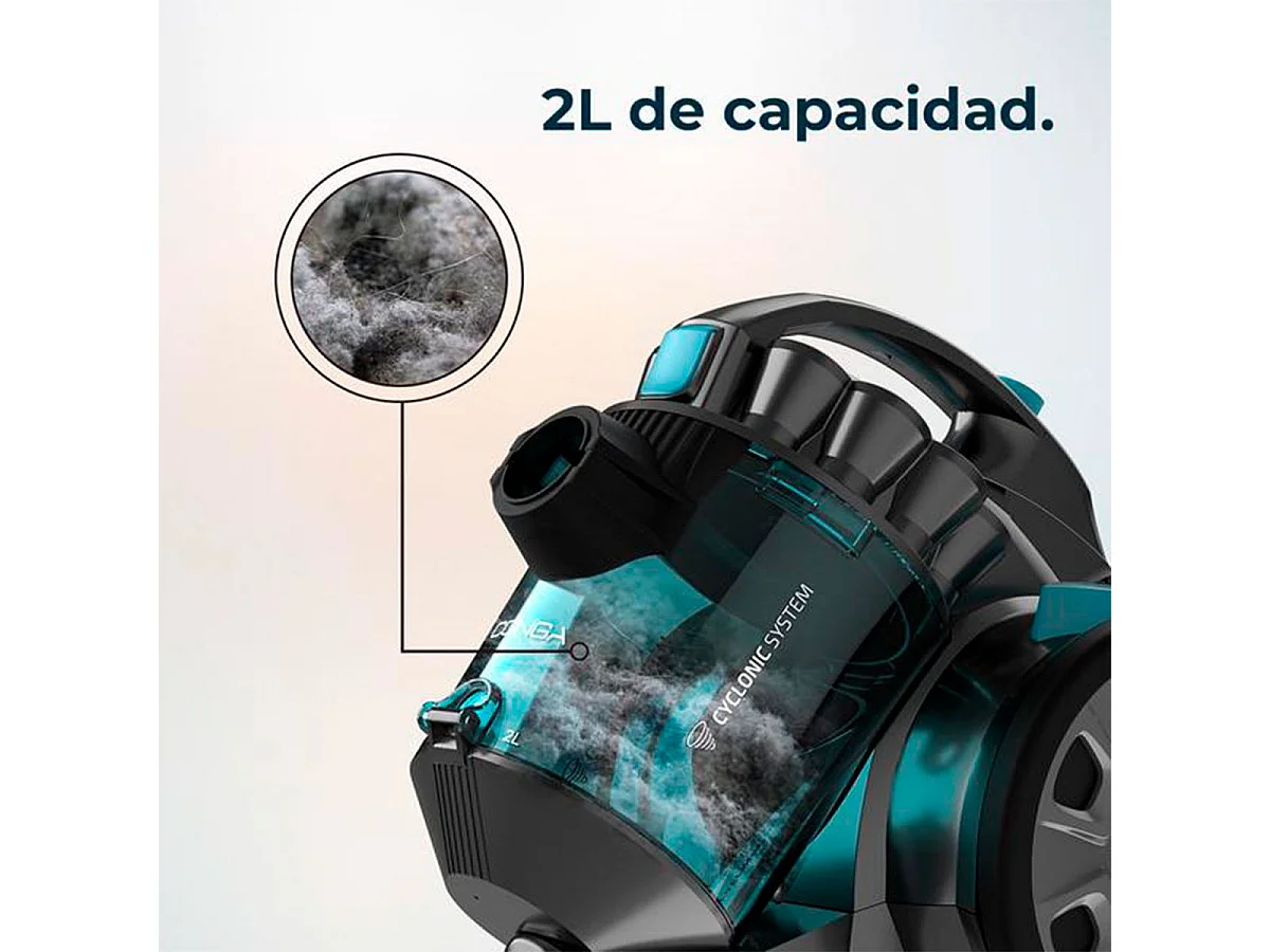 Aspirador de trineo Cecotec Conga Rockstar Multicyclonic Compact X-Treme 800W 20kPa 2L negro