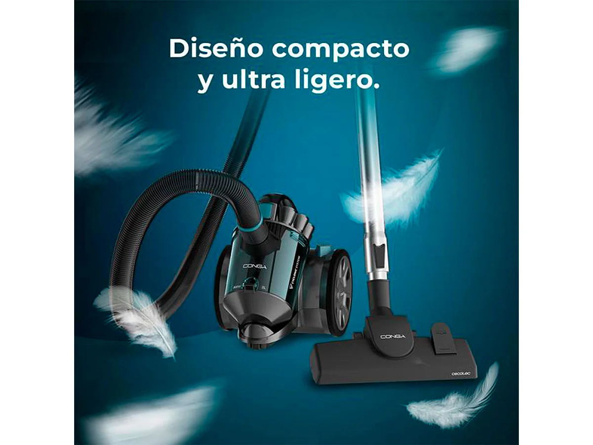 Aspirador de trineo Cecotec Conga Rockstar Multicyclonic Compact X-Treme 800W 20kPa 2L negro