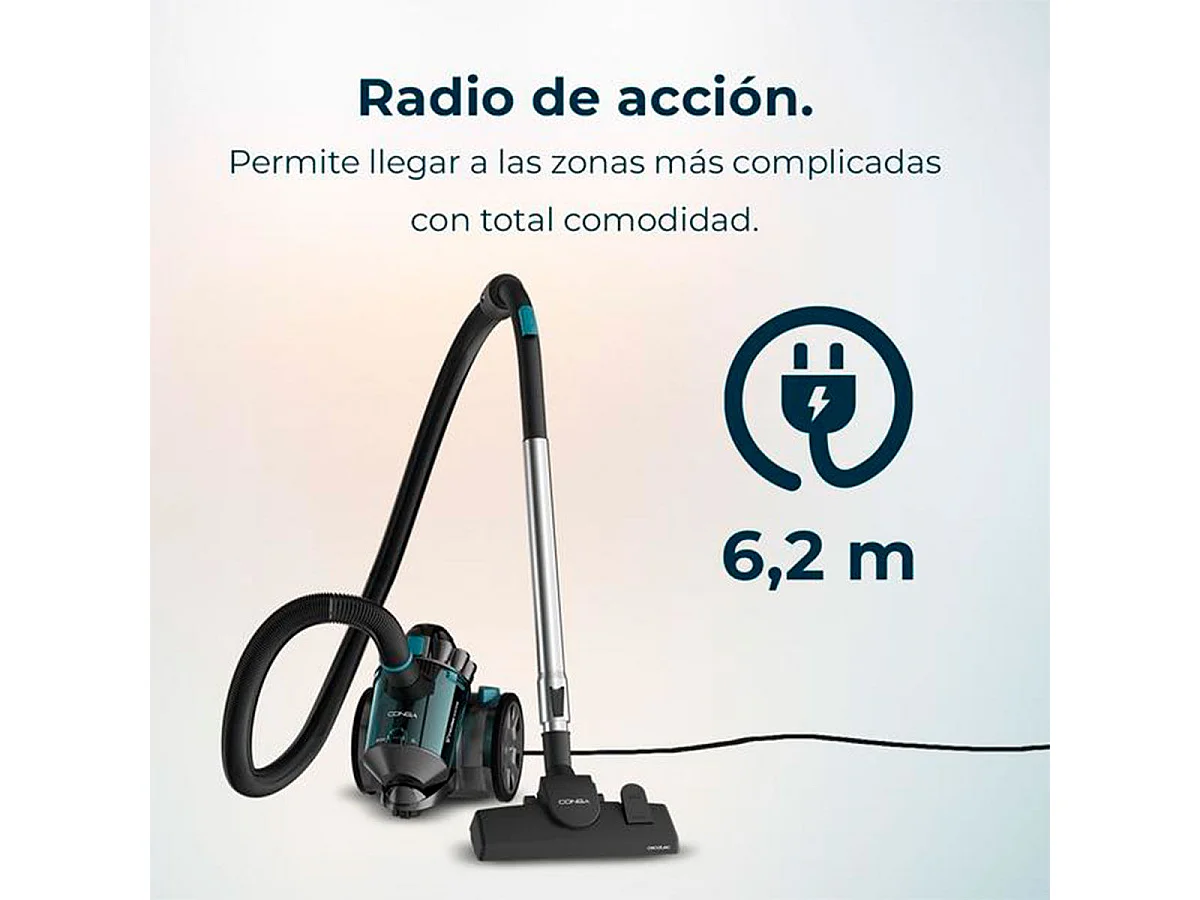 Aspirador de trineo Cecotec Conga Rockstar Multicyclonic Compact X-Treme 800W 20kPa 2L negro