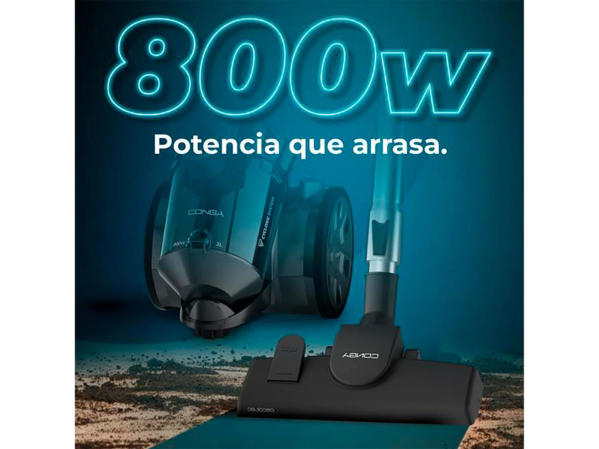 Aspirador de trineo Cecotec Conga Rockstar Multicyclonic Compact X-Treme 800W 20kPa 2L negro