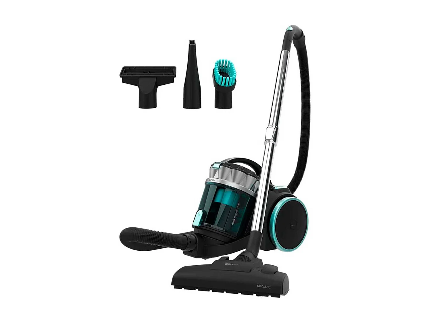 Aspirador de trineo Cecotec Conga Rockstar Multicyclonic Compact Plus 800W 20kPa con accesorios negro