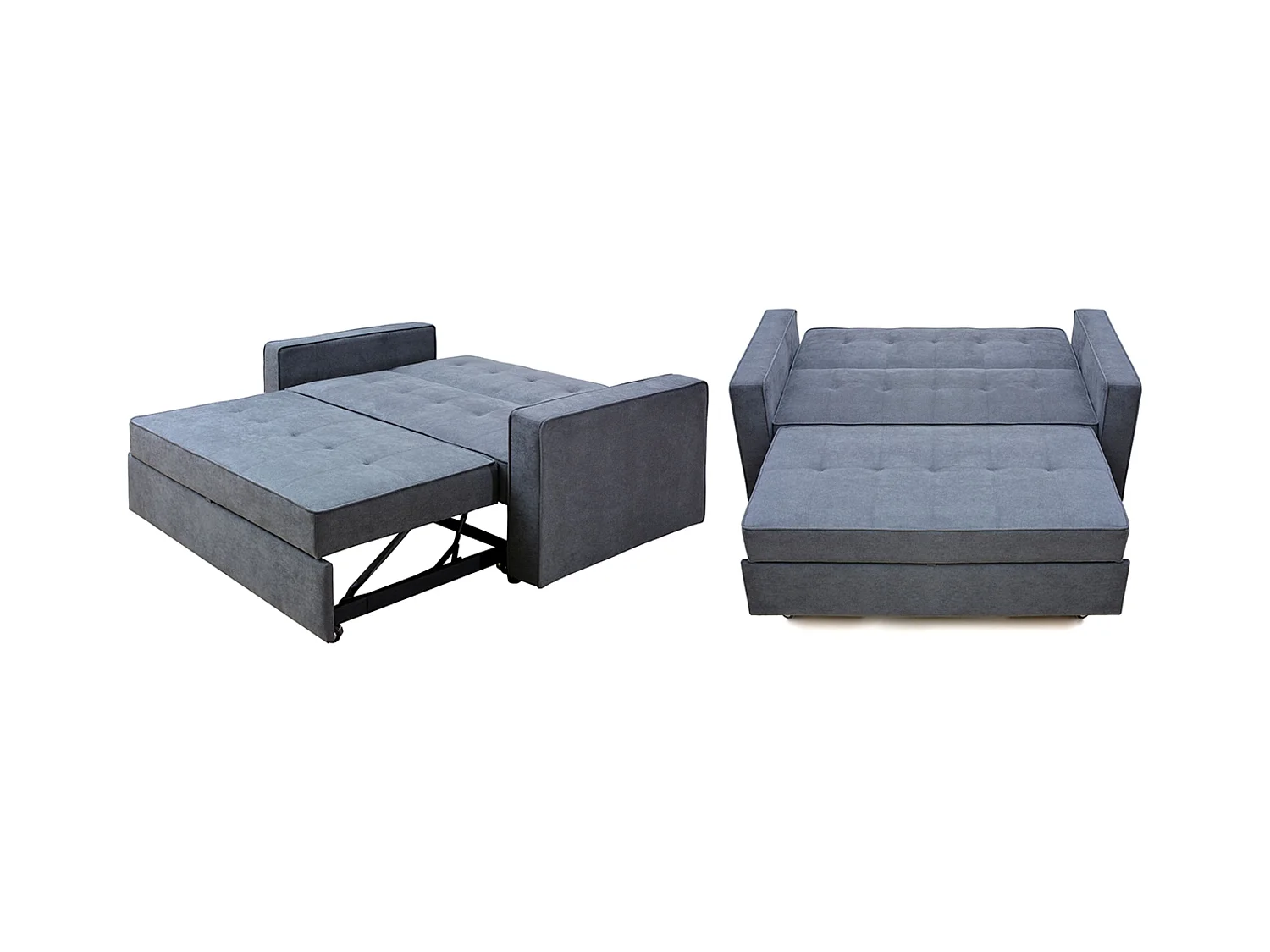 Canapé-lit, canapé de salon avec accoudoirs en tissu coloris Gris - Longueur 167 x profondeur 88 x hauteur 93 cm