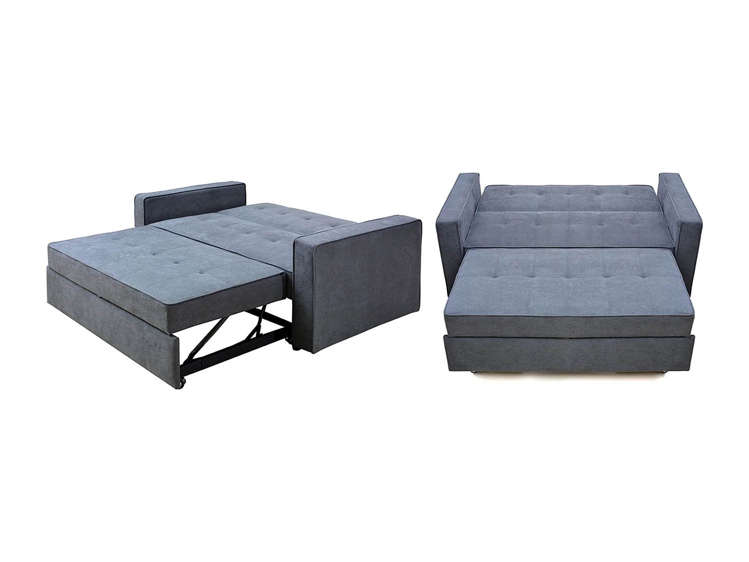 Canapé-lit, canapé de salon avec accoudoirs en tissu coloris Gris - Longueur 167 x profondeur 88 x hauteur 93 cm