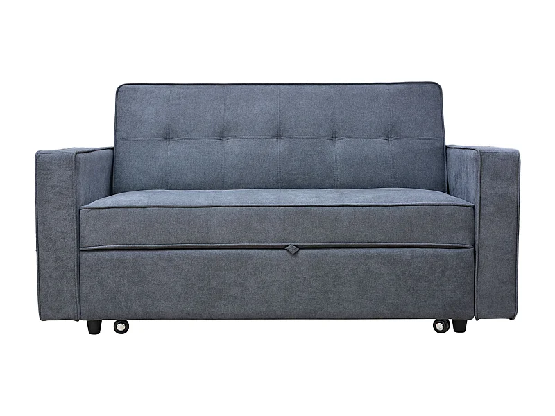 Canapé-lit, canapé de salon avec accoudoirs en tissu coloris Gris - Longueur 167 x profondeur 88 x hauteur 93 cm