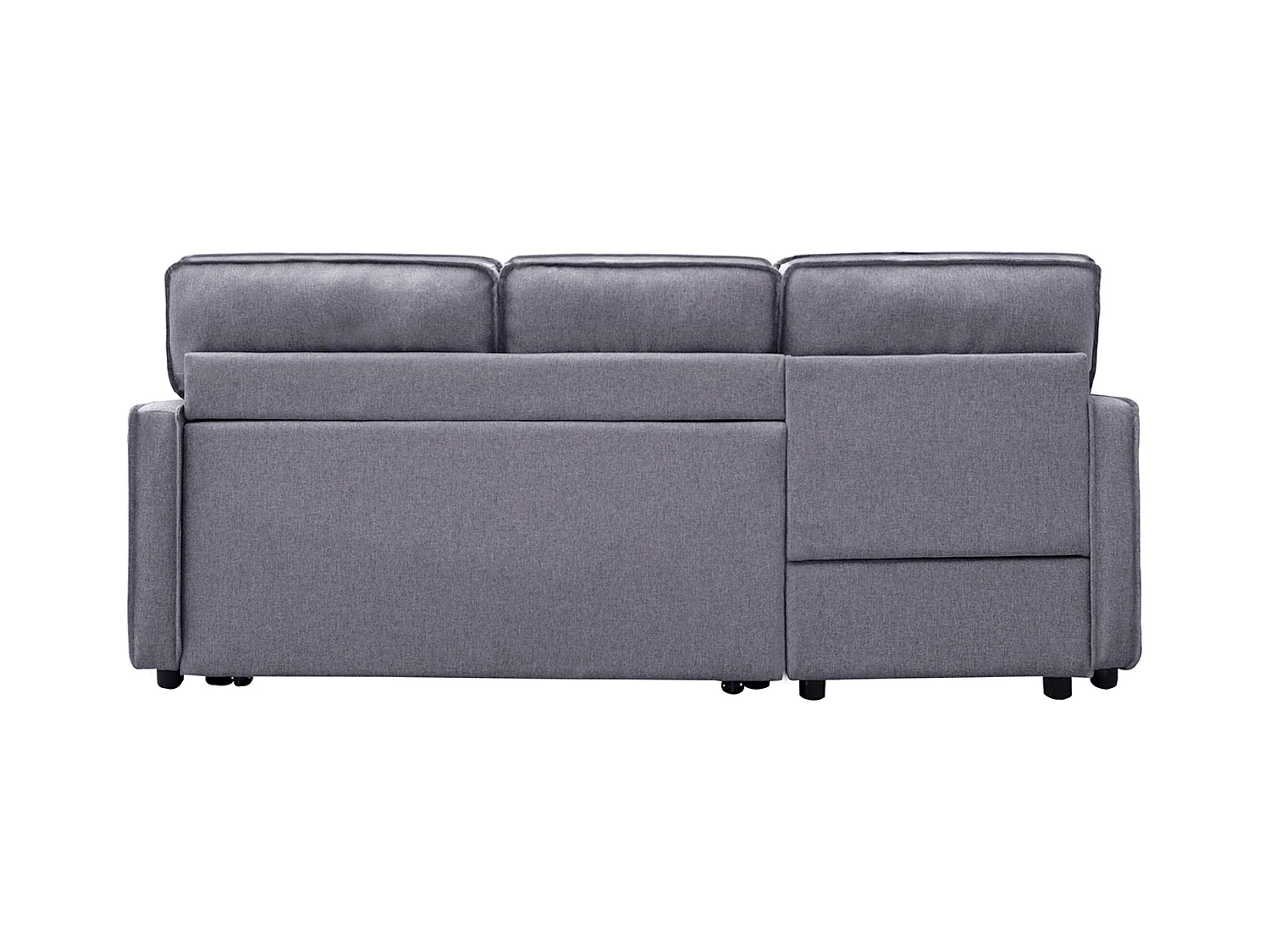Canapé lit, canapé de salon avec accoudoirs en tissu coloris gris - Longueur 210 x profondeur 85 x hauteur 90 cm