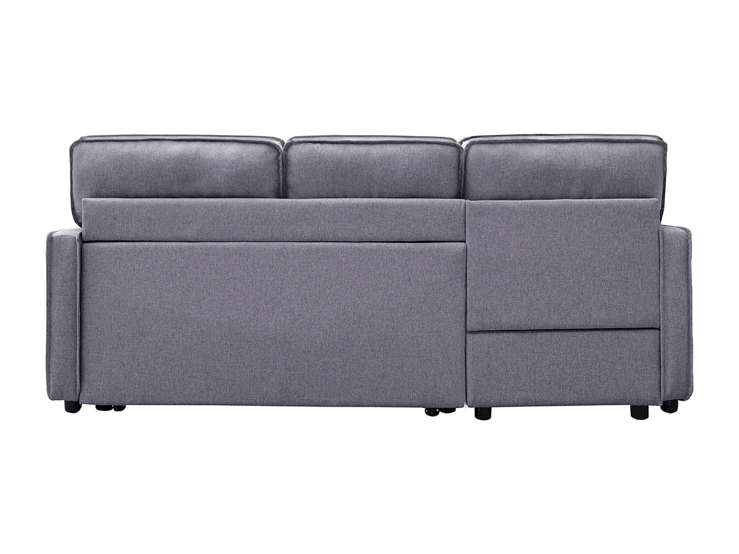 Canapé lit, canapé de salon avec accoudoirs en tissu coloris gris - Longueur 210 x profondeur 85 x hauteur 90 cm