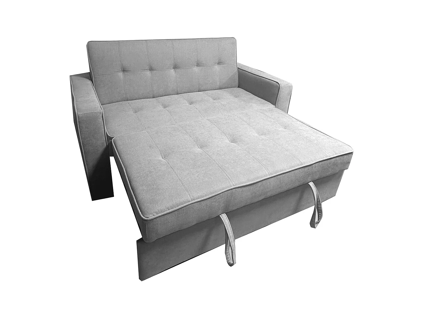 Canapé-lit, canapé de salon avec accoudoirs en tissu coloris Gris - Longueur 135 x profondeur 122 x hauteur 45 cm