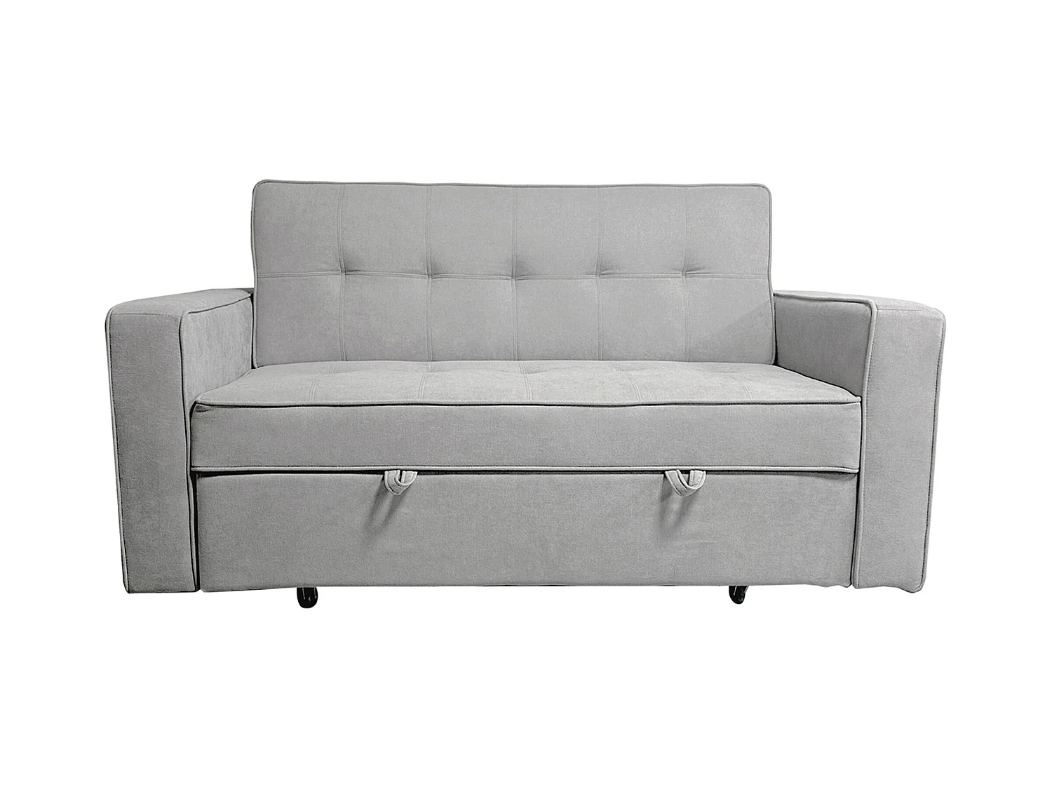 Canapé-lit, canapé de salon avec accoudoirs en tissu coloris Gris - Longueur 135 x profondeur 122 x hauteur 45 cm