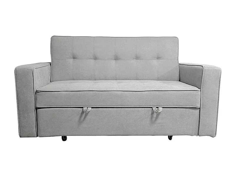 Canapé-lit, canapé de salon avec accoudoirs en tissu coloris Gris - Longueur 135 x profondeur 122 x hauteur 45 cm