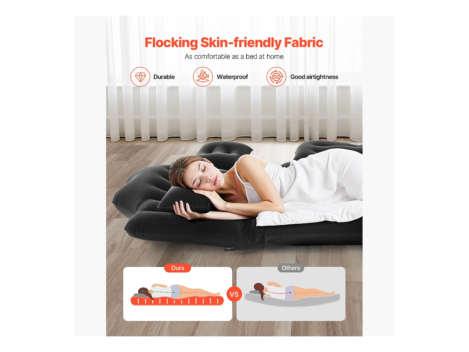 Matelas Gonflable, SucceBuy Matelas Gonflable Voiture Lit de Couchage Floqué pour Siège Arrière Noir