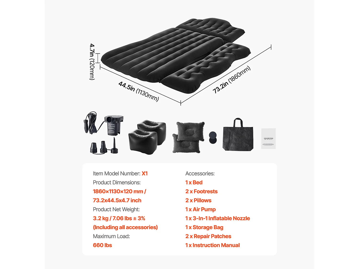 Matelas Gonflable, SucceBuy Matelas Gonflable Voiture Lit de Couchage Floqué pour Siège Arrière Noir