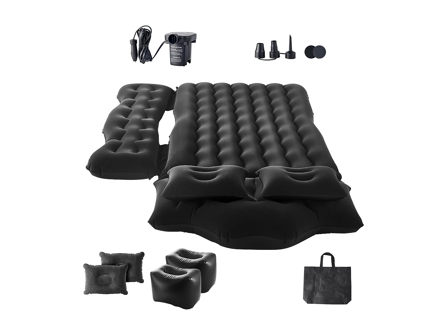 Matelas Gonflable, SucceBuy Matelas Gonflable Voiture Lit de Couchage Floqué pour Siège Arrière Noir