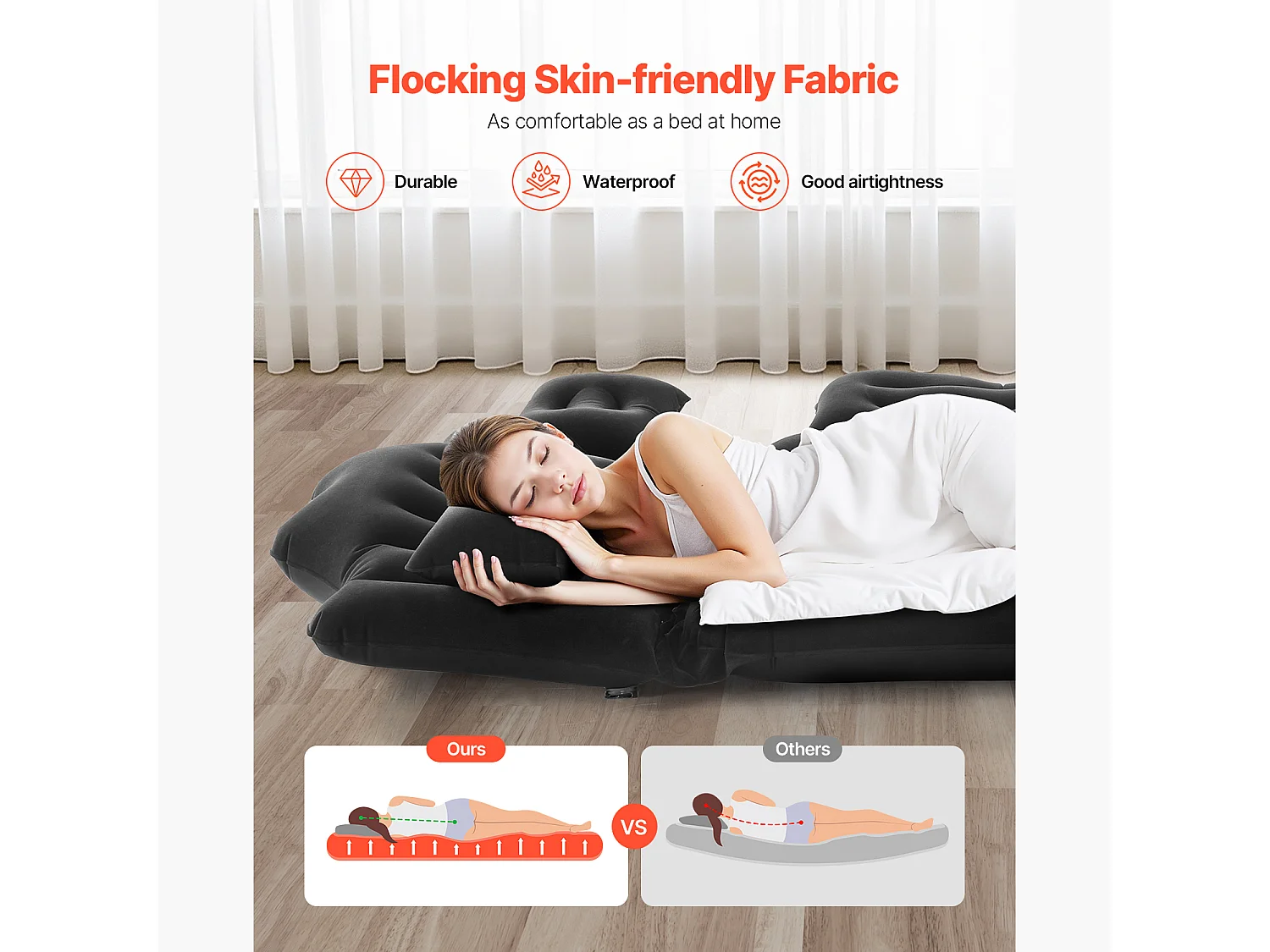 Matelas Gonflable, SucceBuy Matelas Gonflable Voiture Lit de Couchage Floqué pour Siège Arrière Noir