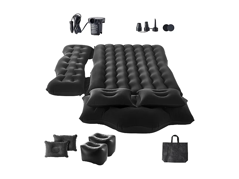 Matelas Gonflable, SucceBuy Matelas Gonflable Voiture Lit de Couchage Floqué pour Siège Arrière Noir