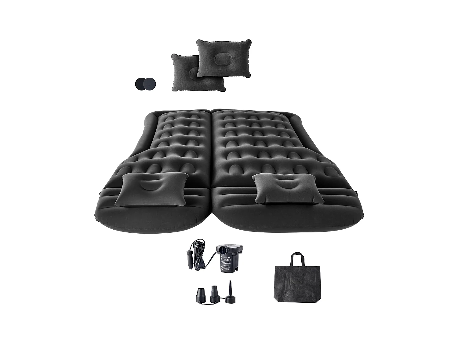 Matelas Gonflable, SucceBuy Matelas Gonflable Voiture Lit de Couchage Floqué avec Pompe à Air Noir