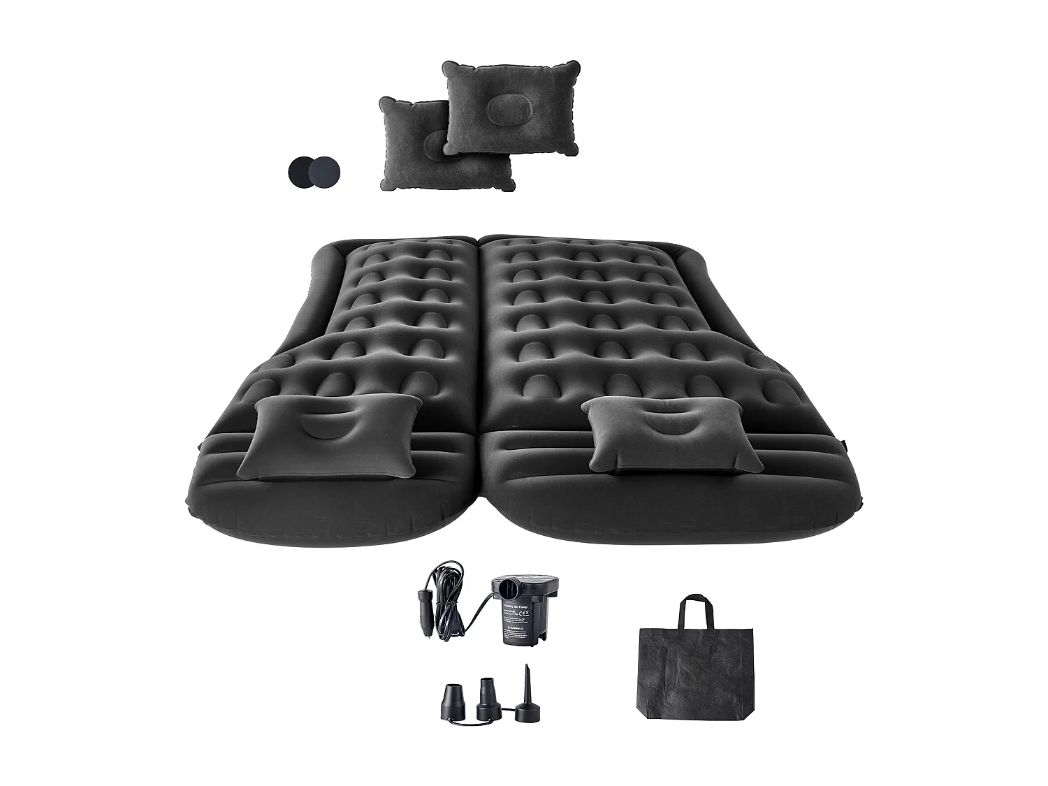 Colchão Inflável, SucceBuy Colchão Inflável para Carro Cama de Dormir Flocado com Bomba de Ar Preto