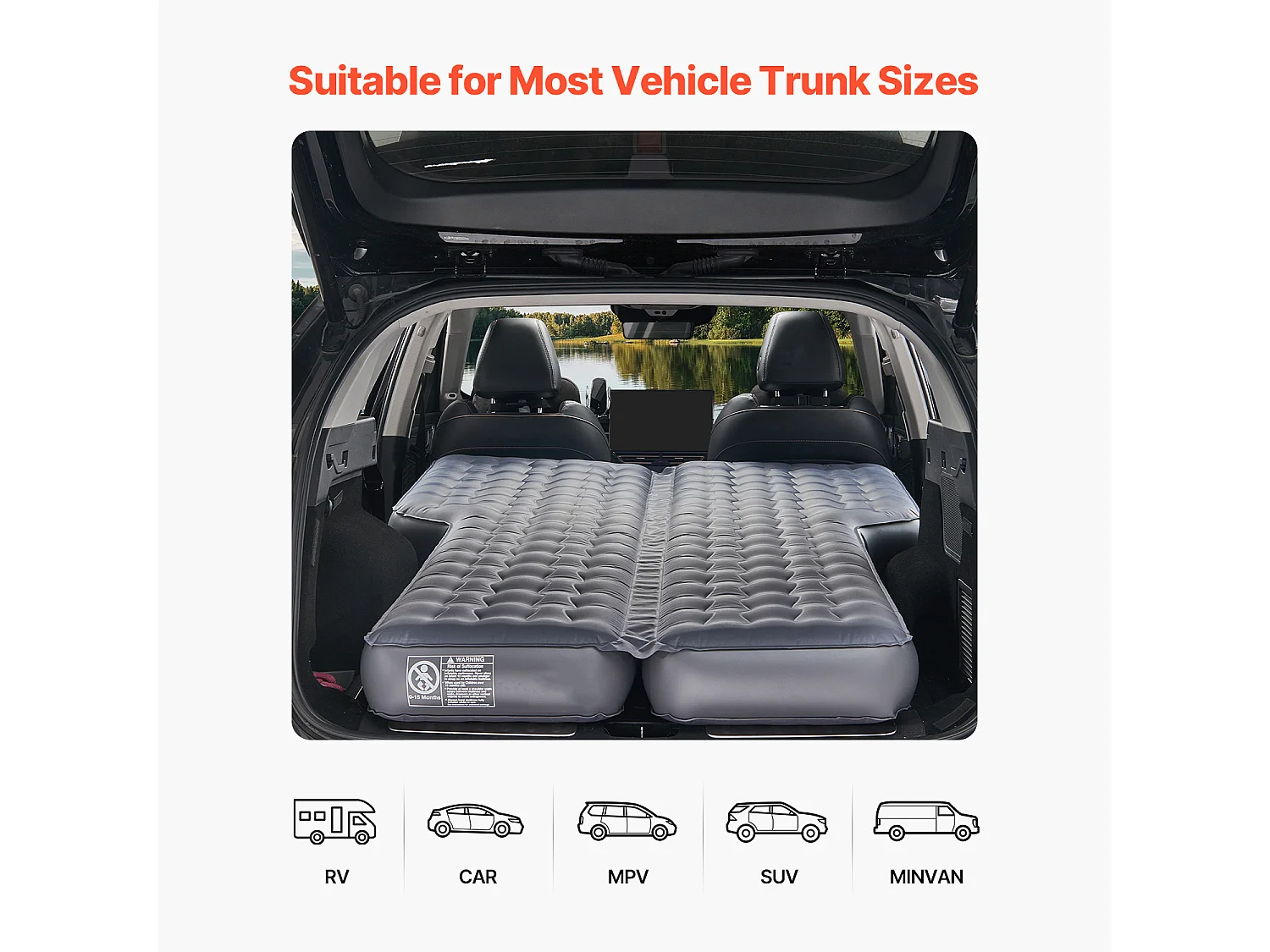 Colchón Inflable, SucceBuy Colchón Inflable para Coche Cama de Dormir Oxford con Bomba de Aire Gris