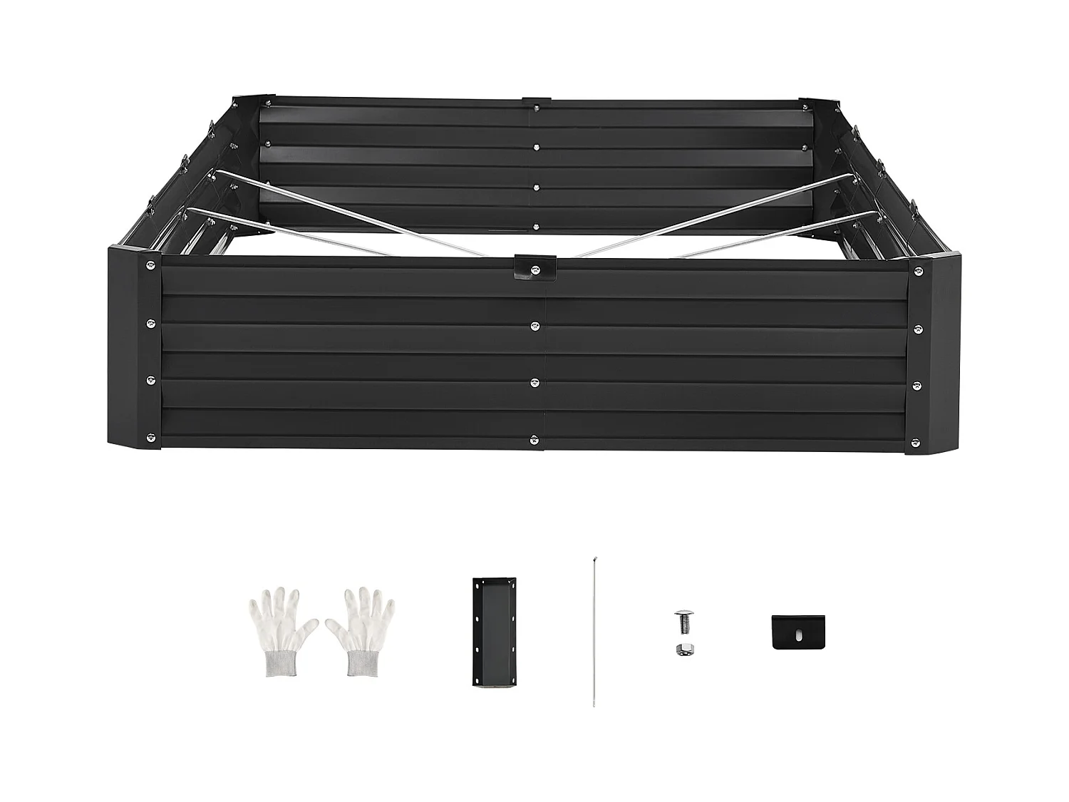 Jardinière Lit de Jardin Surélevé Potager SucceBuy Métal Galvanisé 2395x1200x280 mm