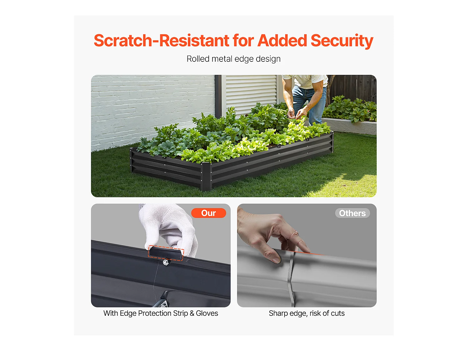 Jardinière Lit de Jardin Surélevé Potager SucceBuy Métal Galvanisé 2395x1200x280 mm