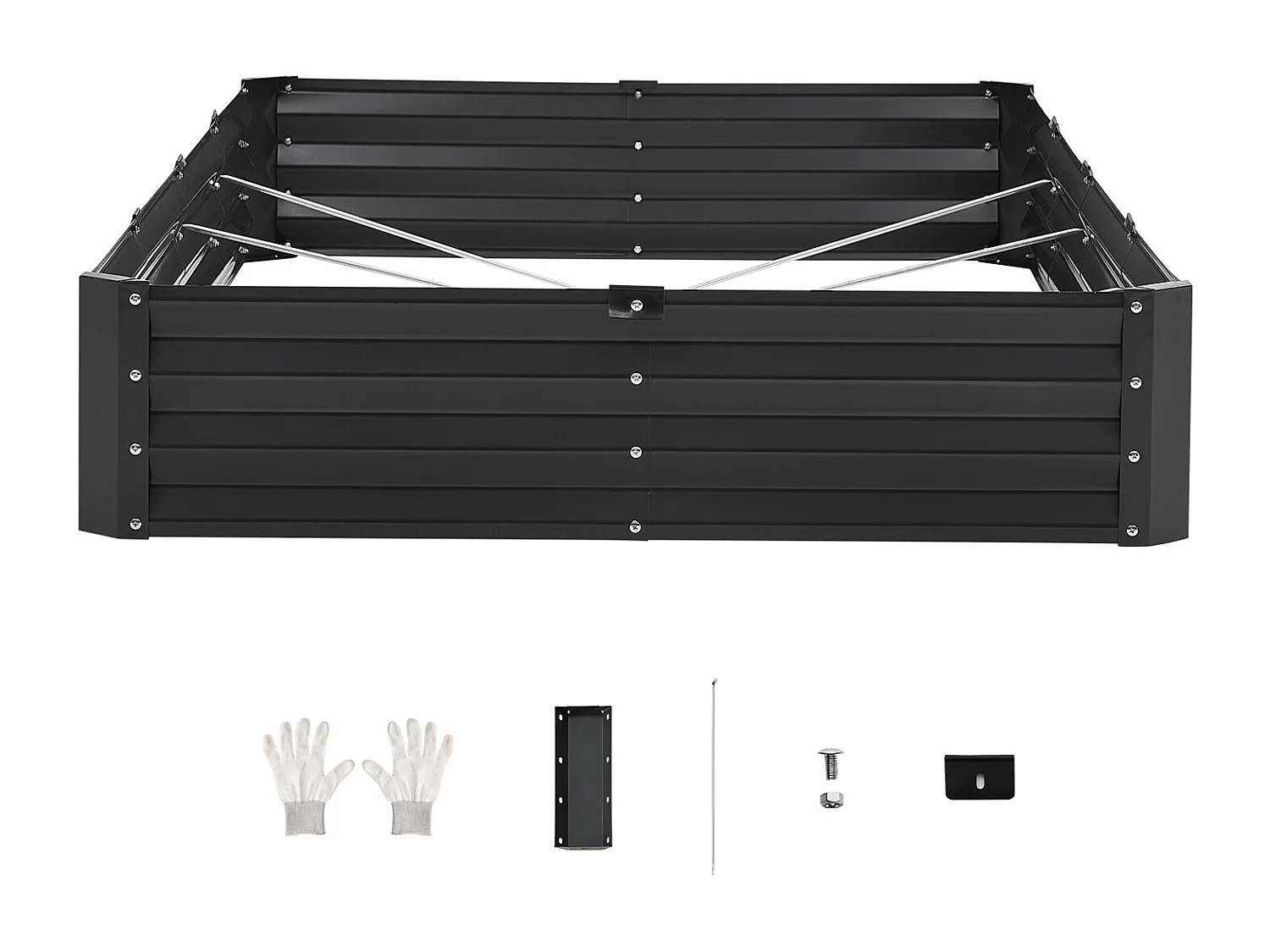 Jardinière Lit de Jardin Surélevé Potager SucceBuy Métal Galvanisé 2395x1200x280 mm