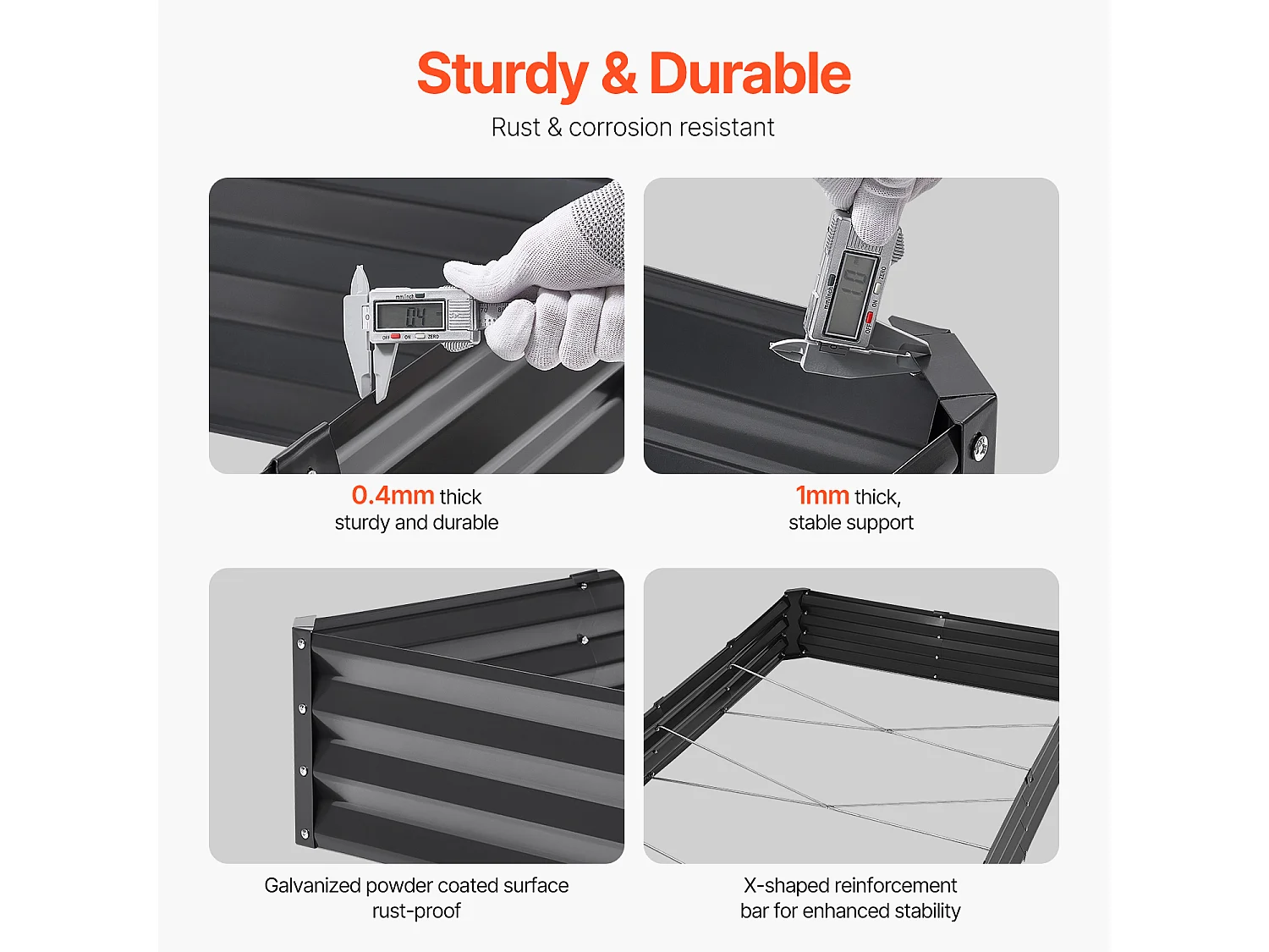 Jardinière Lit de Jardin Surélevé Potager SucceBuy Métal Galvanisé 2395x1200x280 mm