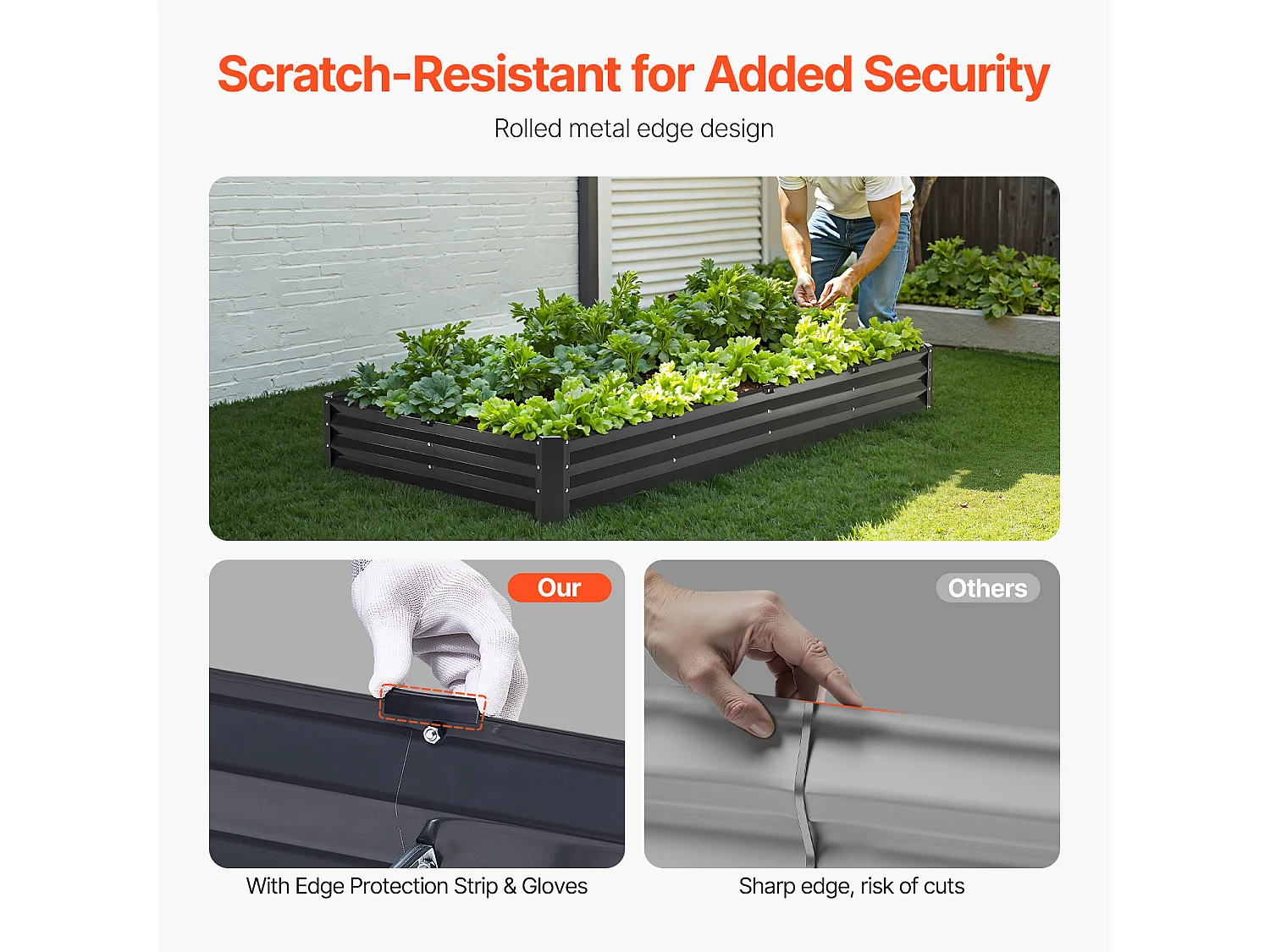 Jardinière Lit de Jardin Surélevé Potager SucceBuy Métal Galvanisé 2395x1200x280 mm