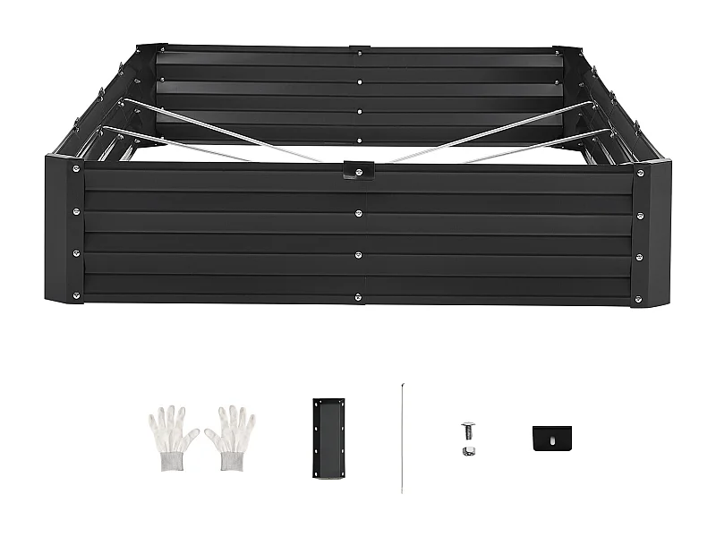 Jardinière Lit de Jardin Surélevé Potager SucceBuy Métal Galvanisé 2395x1200x280 mm