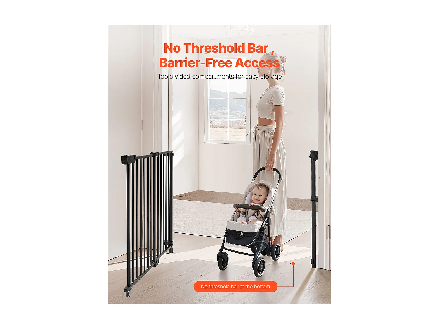 Barrière de Sécurité Extensible Chiens Largeur SucceBuy 75-109,2cm Hauteur 71,1cm