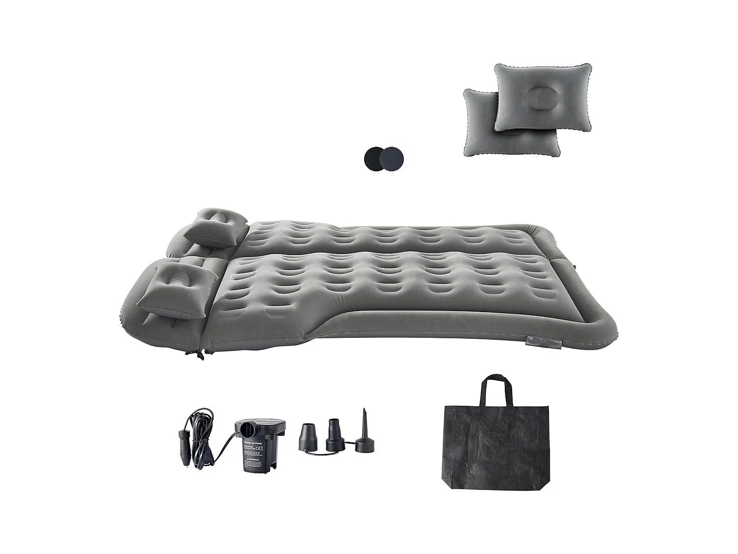 Matelas Gonflable, SucceBuy Matelas Gonflable Voiture Lit de Couchage Floqué avec Pompe à Air Gris