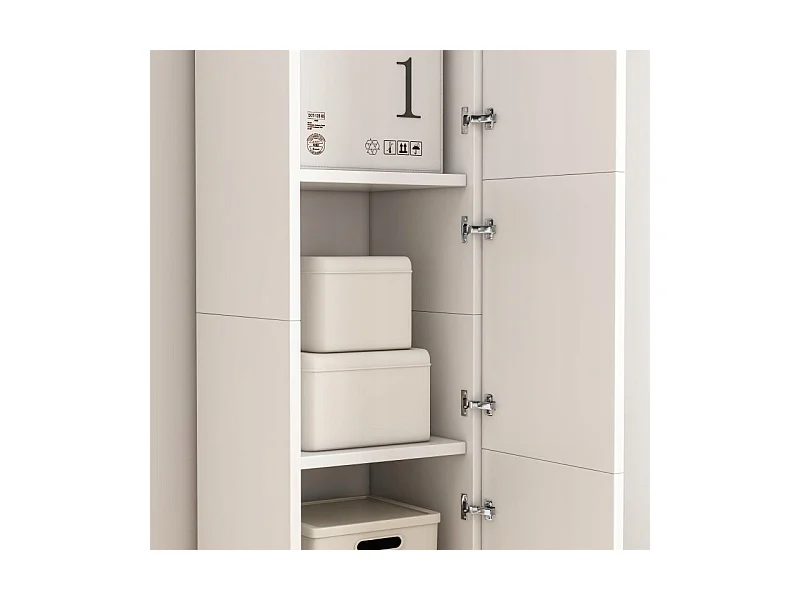 REGAŁ SŁUPEK BIAŁY NOWOCZESNY STOJĄCY WYSOKI 3 DRZWI 170cm SZAFKA ZAMYKANA