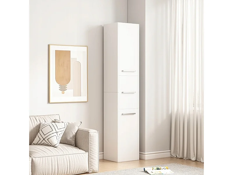 REGAŁ SŁUPEK BIAŁY NOWOCZESNY STOJĄCY WYSOKI 3 DRZWI 170cm SZAFKA ZAMYKANA