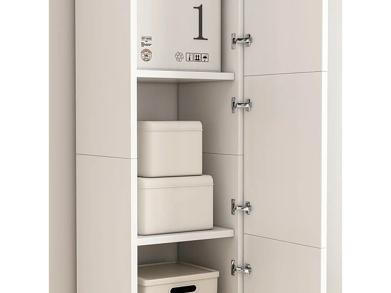 REGAŁ SŁUPEK BIAŁY NOWOCZESNY STOJĄCY WYSOKI 3 DRZWI 170cm SZAFKA ZAMYKANA