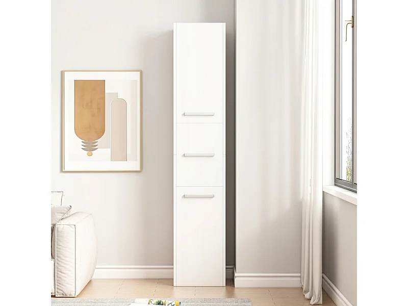 REGAŁ SŁUPEK BIAŁY NOWOCZESNY STOJĄCY WYSOKI 3 DRZWI 170cm SZAFKA ZAMYKANA