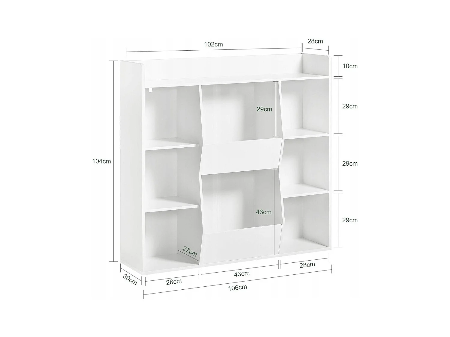 Offenes Regal, geräumige weiße Kommode Kalax für Bücher, modern, groß, für das Büro