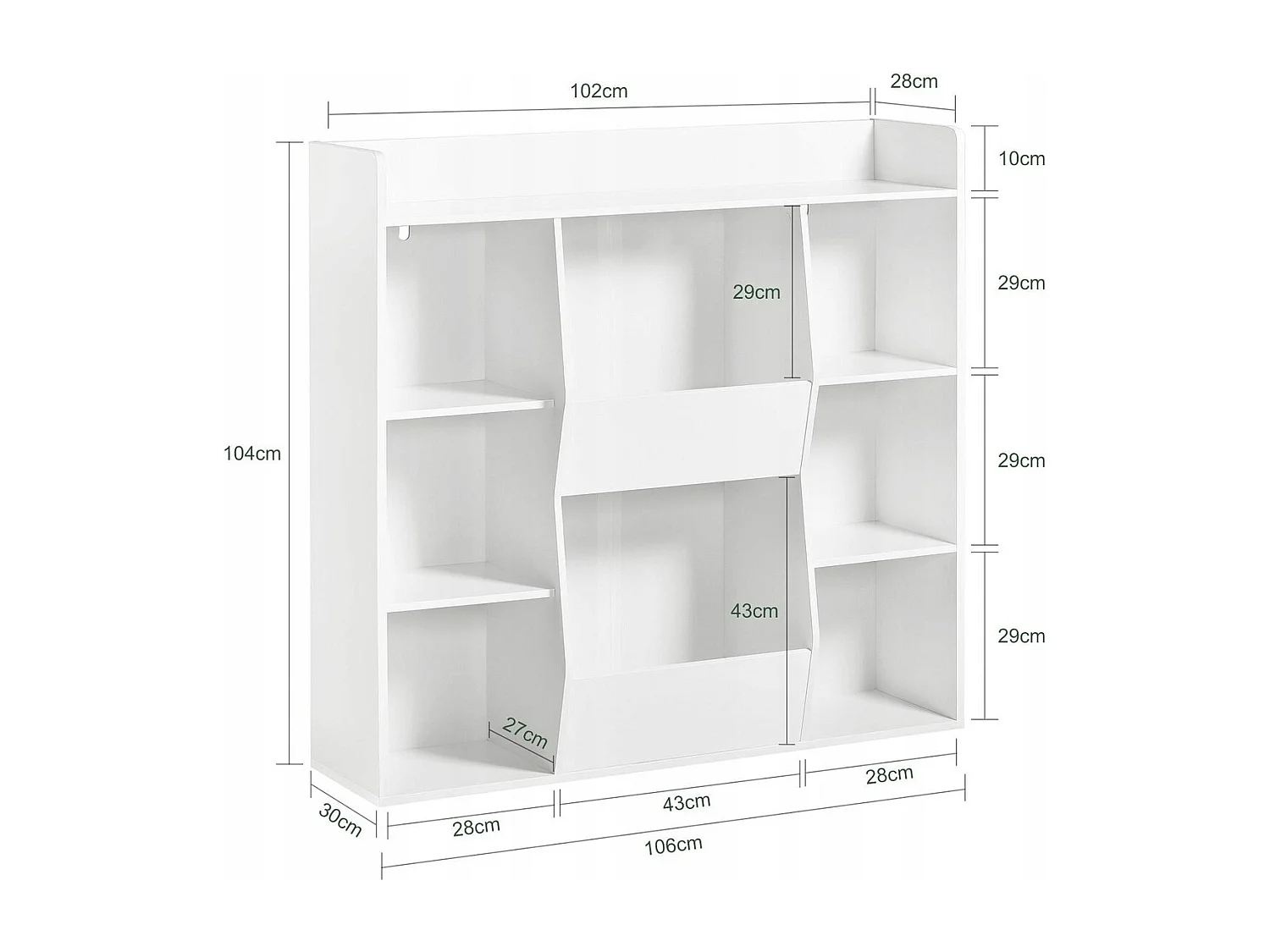 Offenes Regal, geräumige weiße Kommode Kalax für Bücher, modern, groß, für das Büro