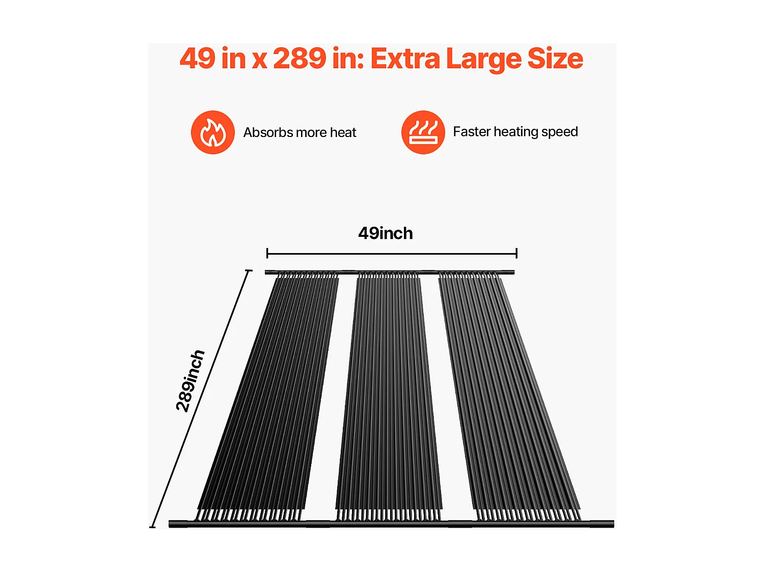 Zonneverwarming SucceBuy, Voor Bovengrondse en Ingegraven Zwembaden, 1235x7340 mm