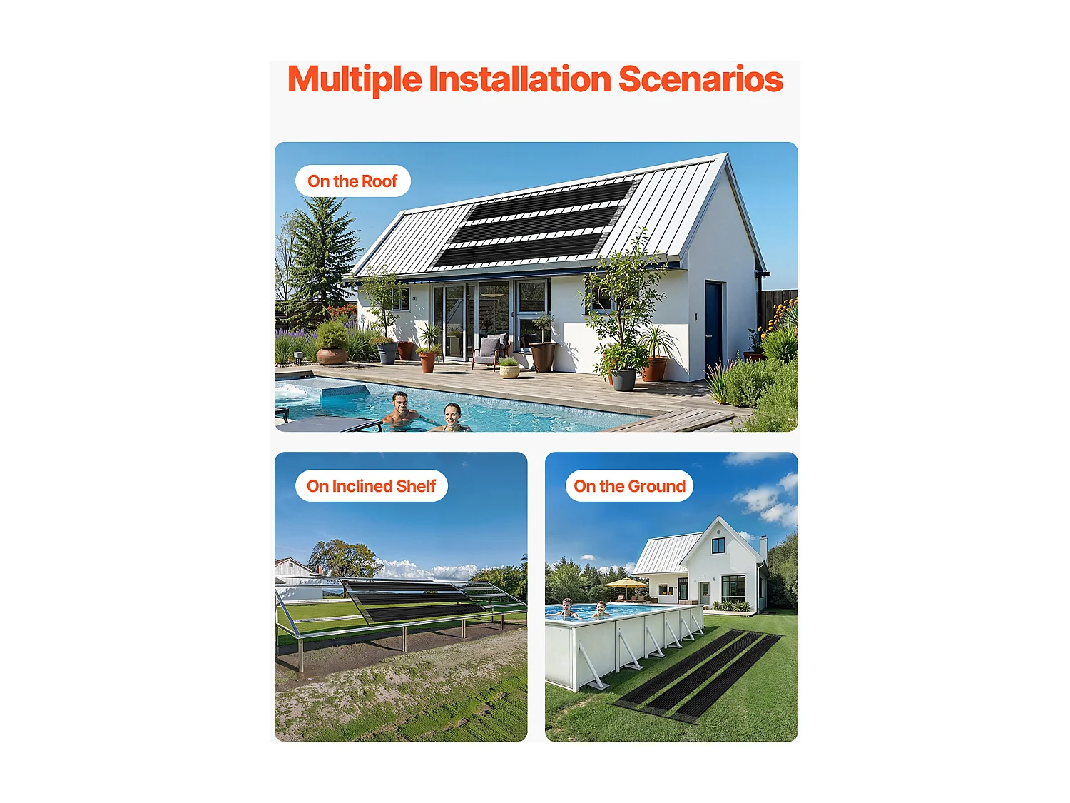 Zonneverwarming SucceBuy, Voor Bovengrondse en Ingegraven Zwembaden, 1235x7340 mm