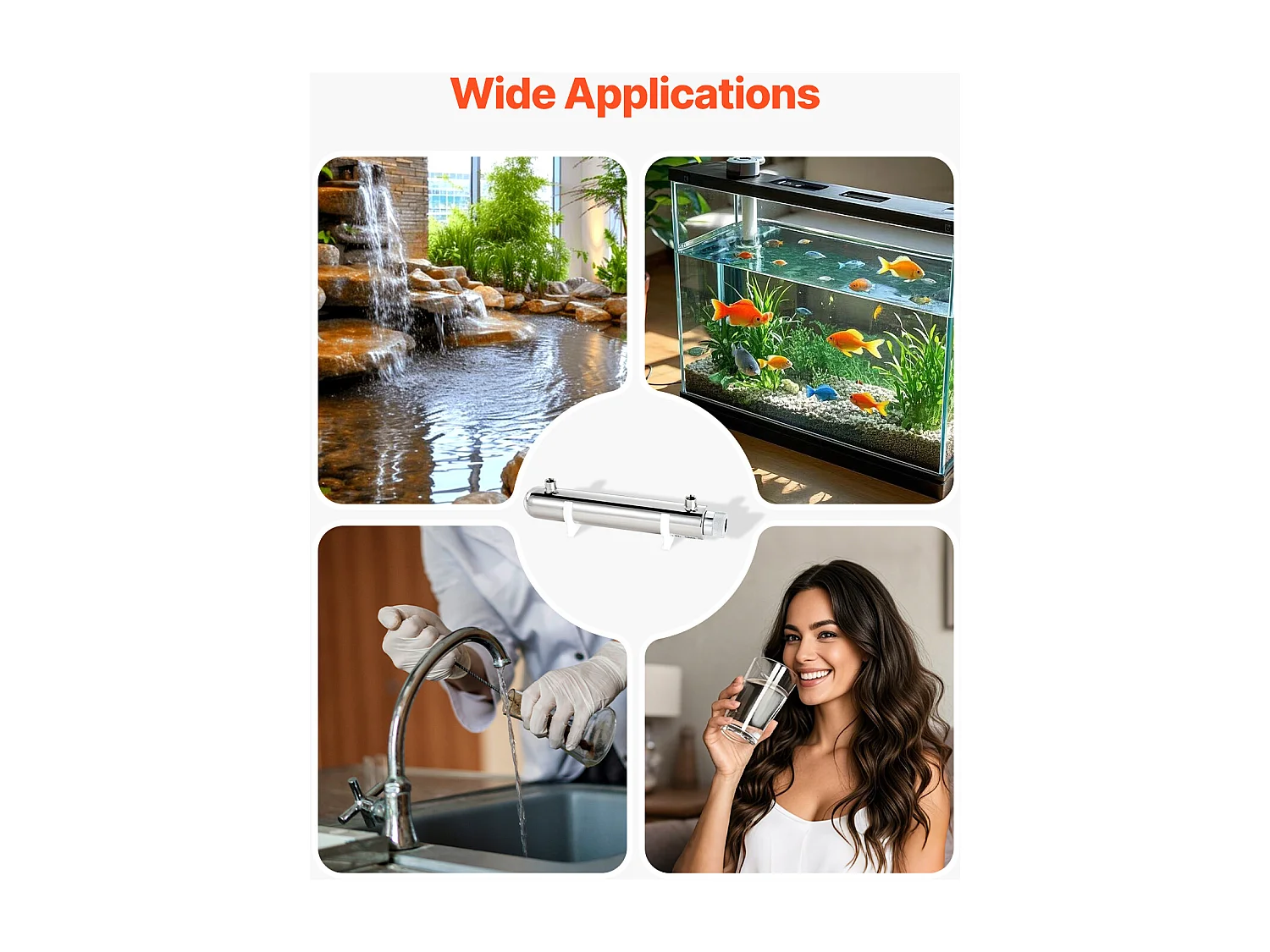 Oczyszczacz Wody UV SucceBuy, Filtracja Ultrafioletowa, Przepływ 3,785 l/min