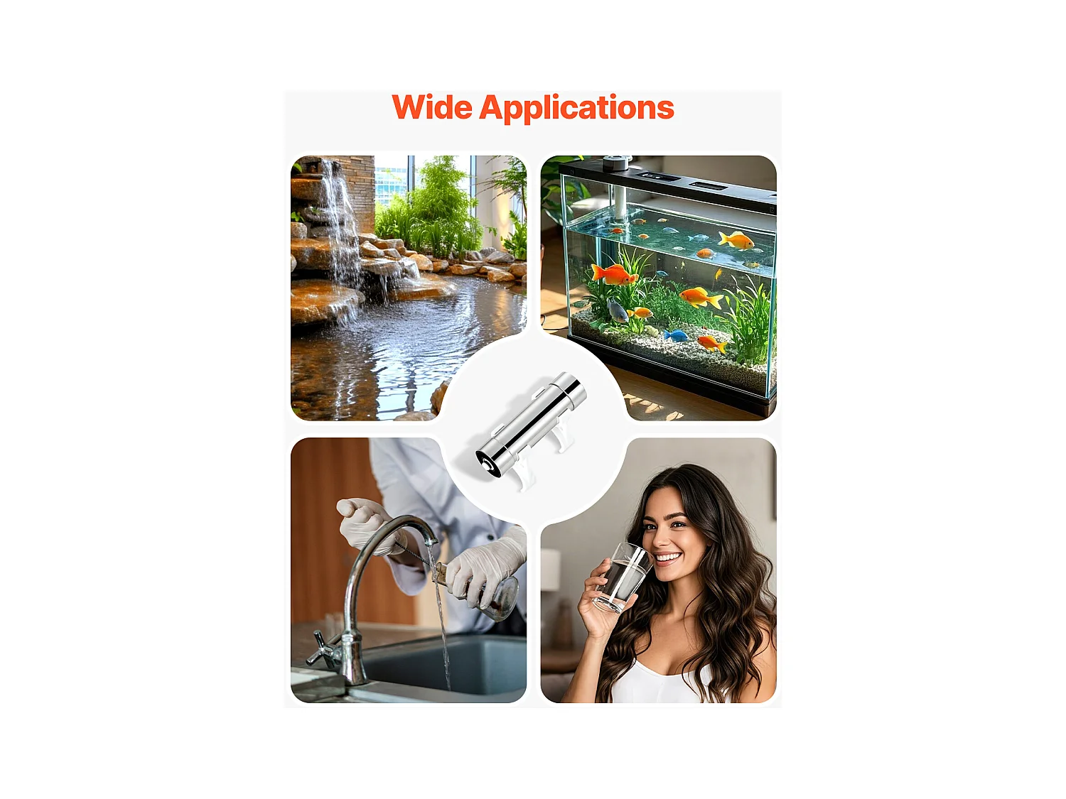 Purificateur d'Eau UV SucceBuy, Filtration Ultraviolette, Débit 3,785 L/min