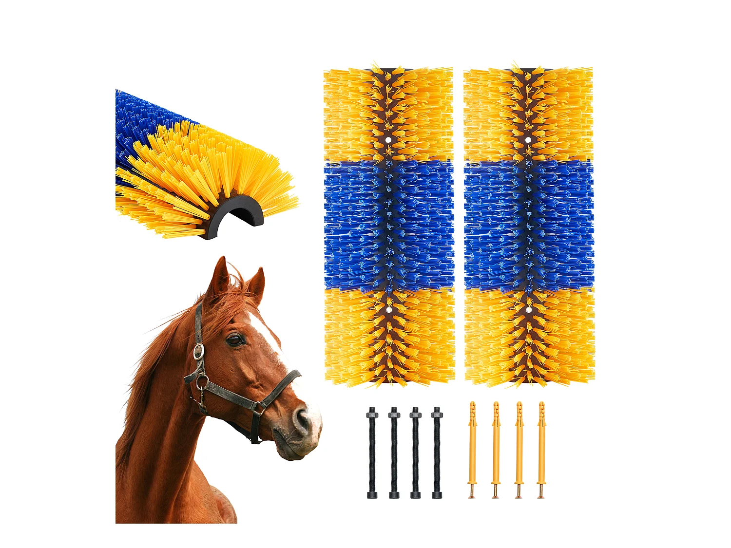 Brosses à Gratter SucceBuy Lot de 2 pour Bétail 43cm pour Soulager les Démangeaisons des Chevaux, Soulage les Démangeaisons, Garde Propre