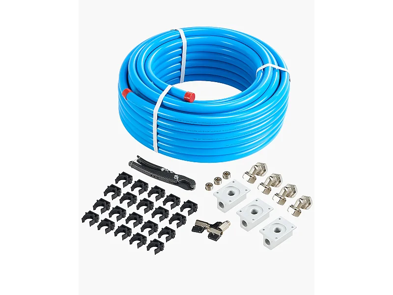Kit Leiding SucceBuy voor Luchtcompressor 7.62/10.16cm x 3048cm HDPE/Aluminium, Blauw