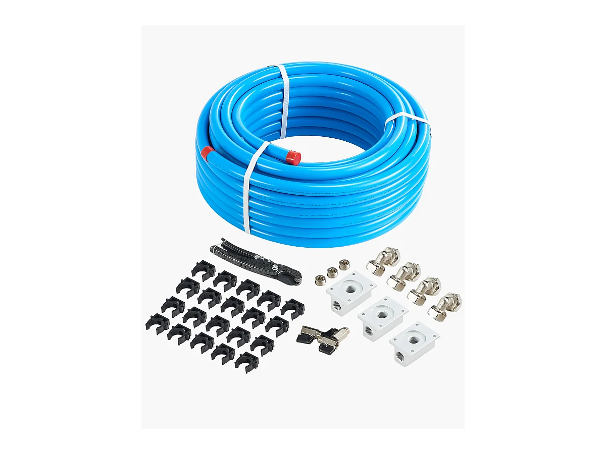 Kit Tubazione SucceBuy Compressore d'Aria 7.62/10.16cm x 3048cm HDPE/Alluminio, Blu