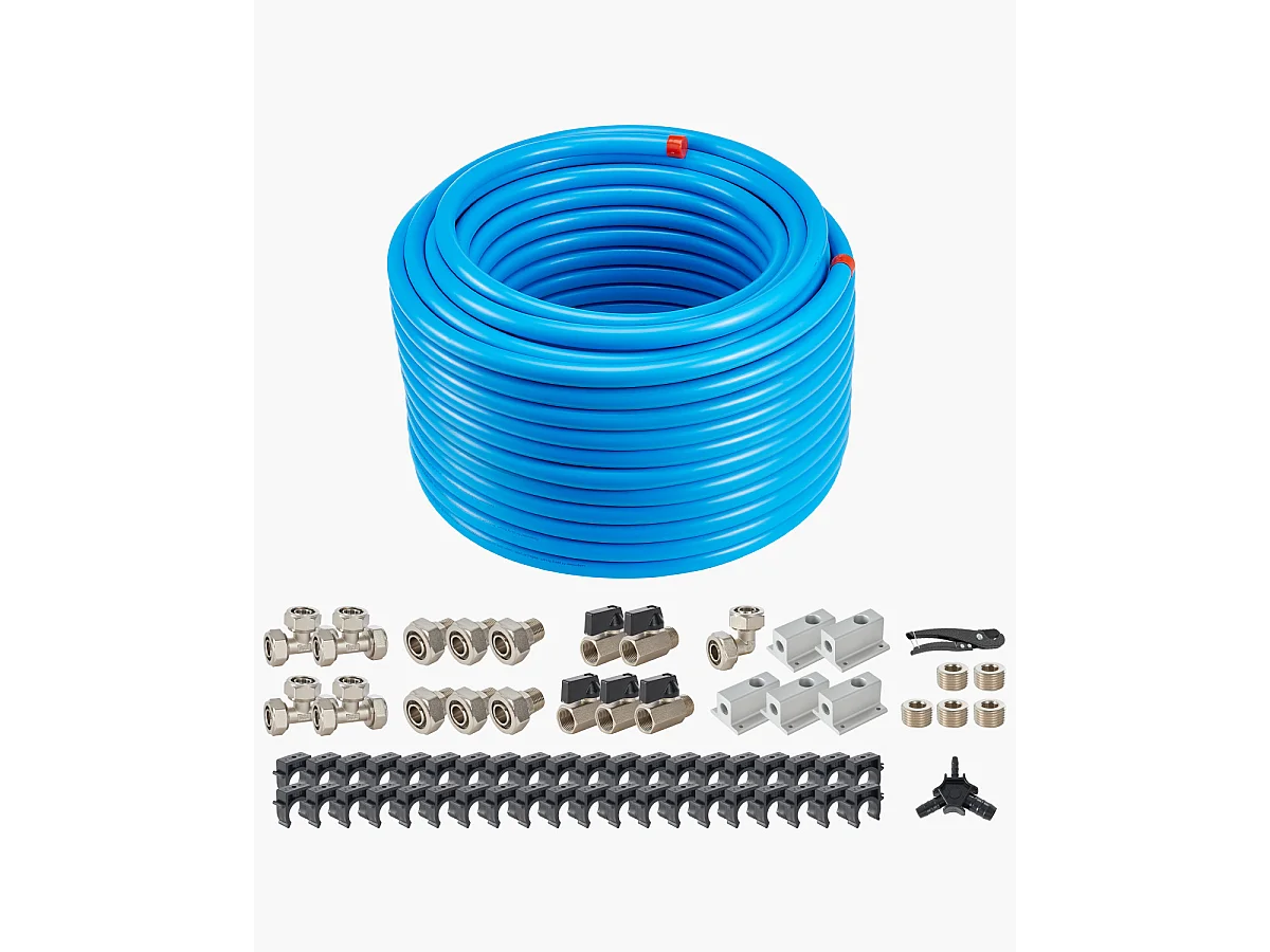 Kit de Tubería SucceBuy de Compresor de Aire 7.62/10.16cm x 6096cm HDPE-Aluminio, Azul