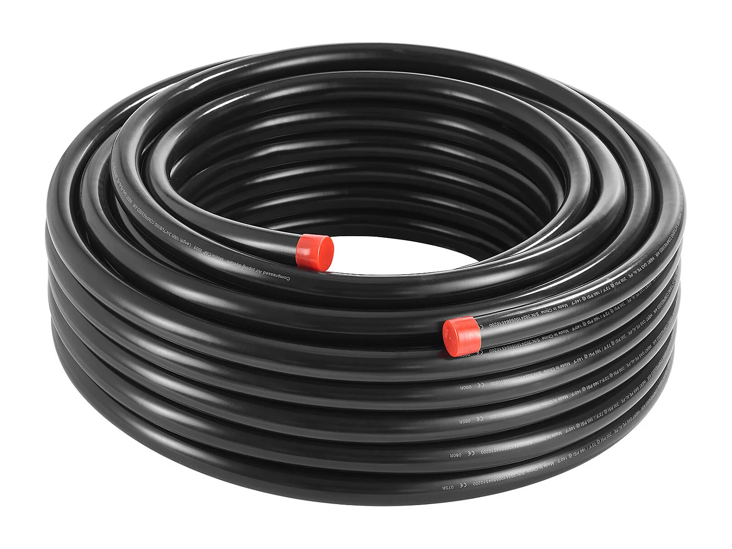 Kit de Línea SucceBuy de Compresor de Aire, Sistema de Tubería de Aire Comprimido en PEHD-Aluminio 100 Pies x 3/4 pulgadas, Impermeable, Negro