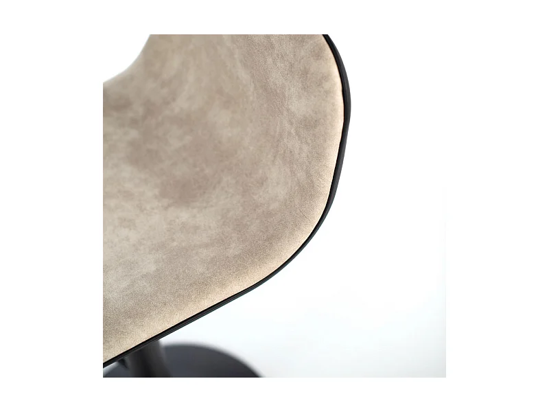 Lot de 2 tabourets hauts beiges "Woody" en tissu avec vérin à gaz et repose-pieds, 45x39 cm, 86h