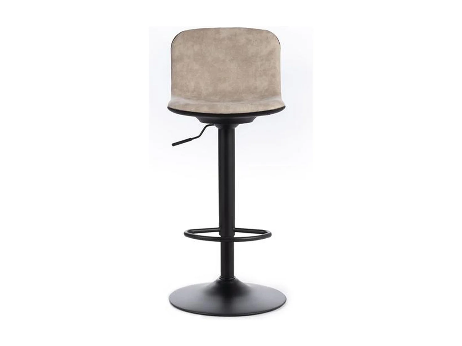 2er-Set beige "Woody" Barhocker aus Stoff mit Gasdruckfeder und Fußstütze, 45x39 cm, 86h